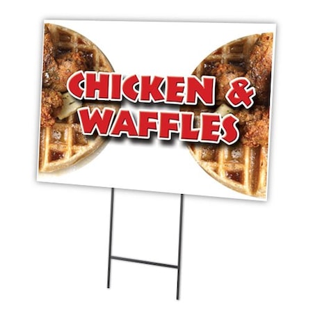 Signmission Chicken & Waffles Yard Sign & Stake outdoor plastic coroplast window, C-1824 Chicken & Waffles C-1824 Chicken & Waffles